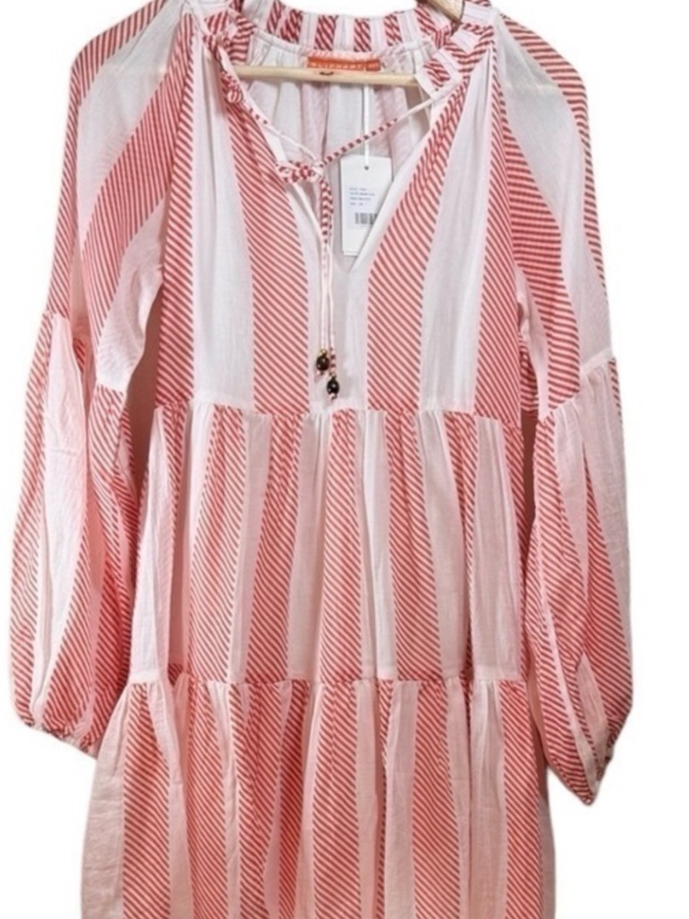 Oliphant 🌹Red and White Striped Tiered Dress - Picture 17 of 17
